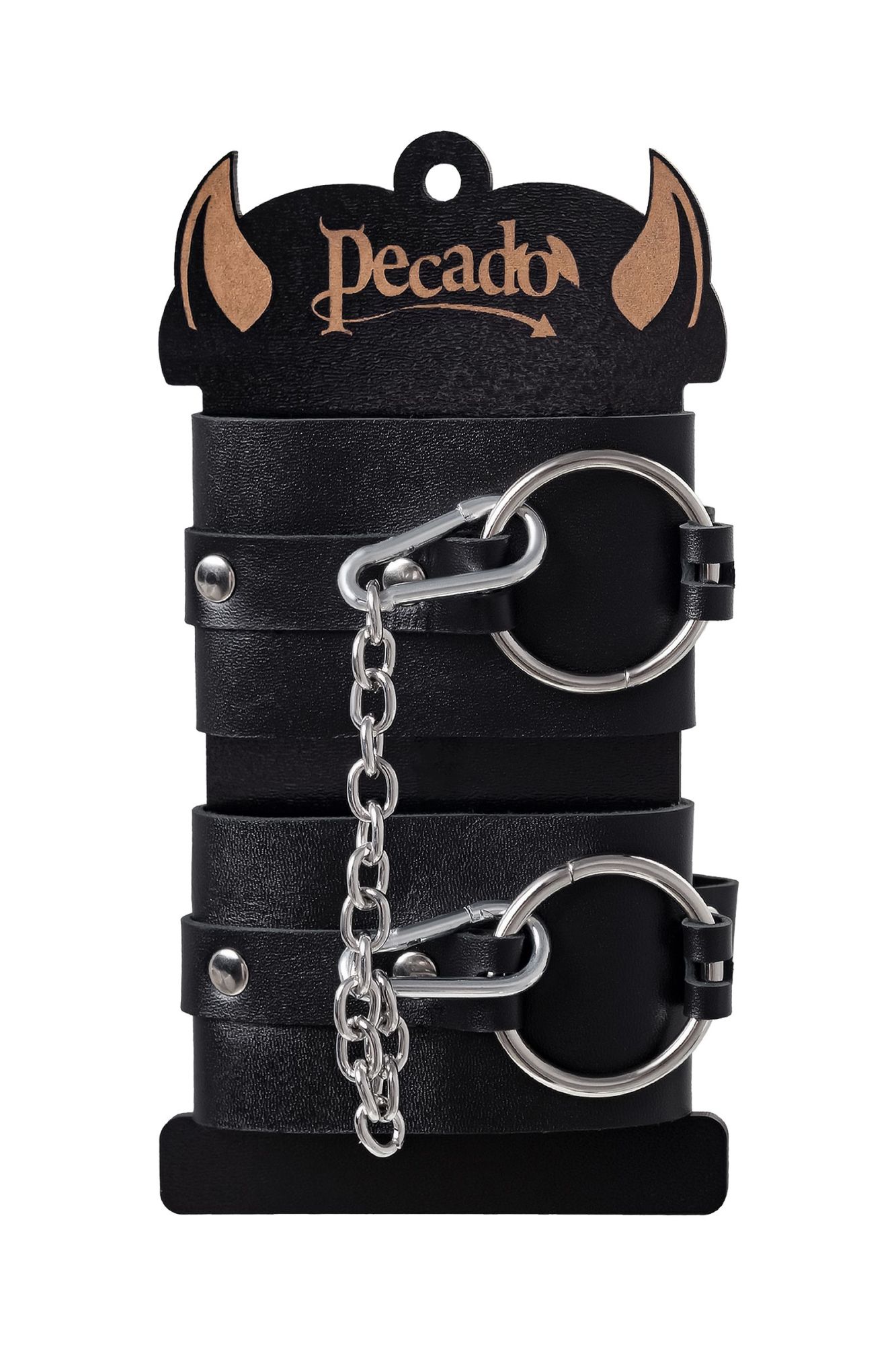 оковы pecado bdsm, из толстой кожи с люверсами, натуральная кожа, чёрные в Севастополе