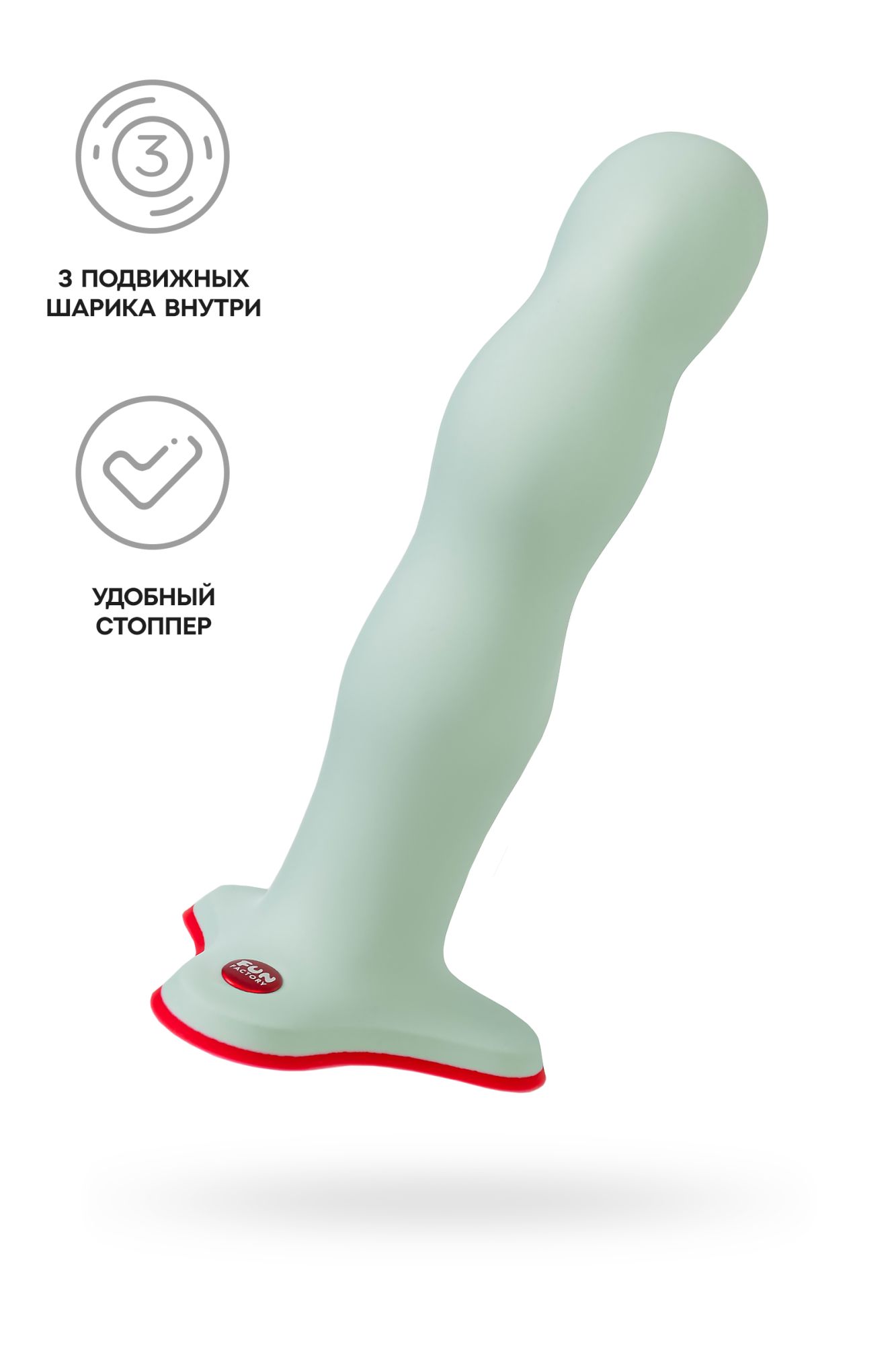 фаллоимитатор fun factory stubs bouncer, силикон, зелёный, 18,5 см в Севастополе