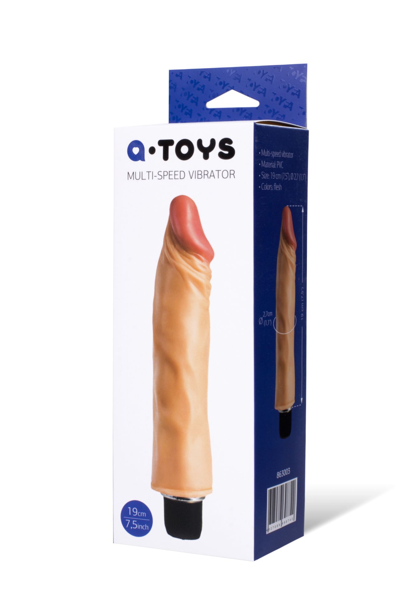 реалистичный вибратор toyfa  a-toys, pvc, телесный, 21 см в Севастополе
