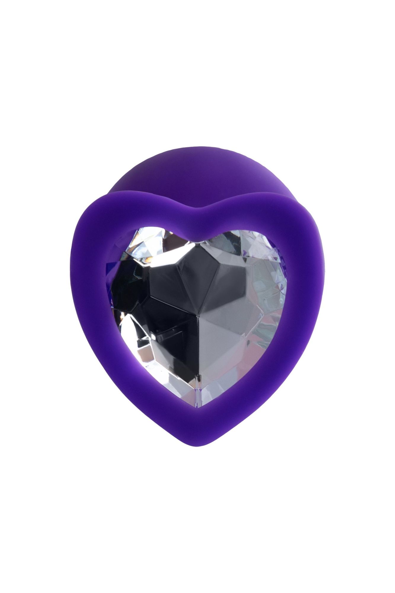 анальная втулка todo by toyfa diamond heart, силикон, фиолетовая, 8 см, ø 3 см в Севастополе