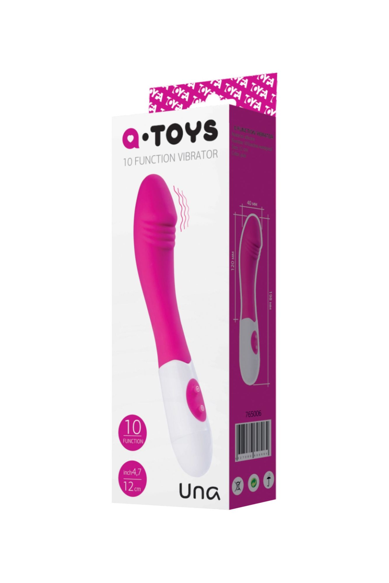 нереалистичный вибратор a-toys by toyfa una, силикон, розовый, 19,8 см в Севастополе