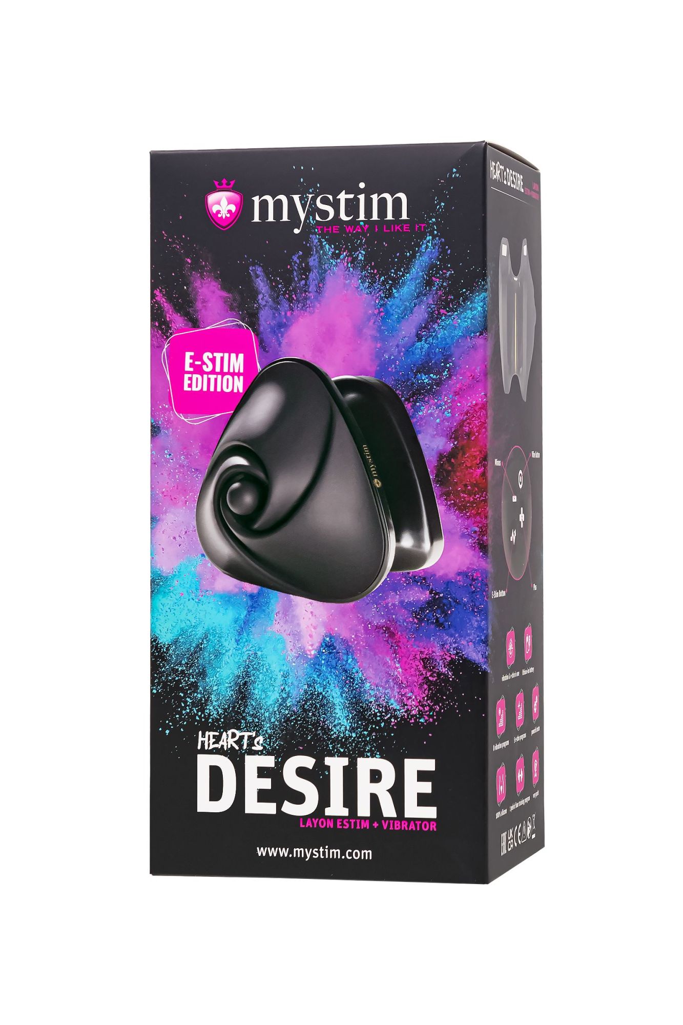 вибратор mystim heart ́s desire с электростимуляцией, силикон, черный, 6,7 см в Севастополе