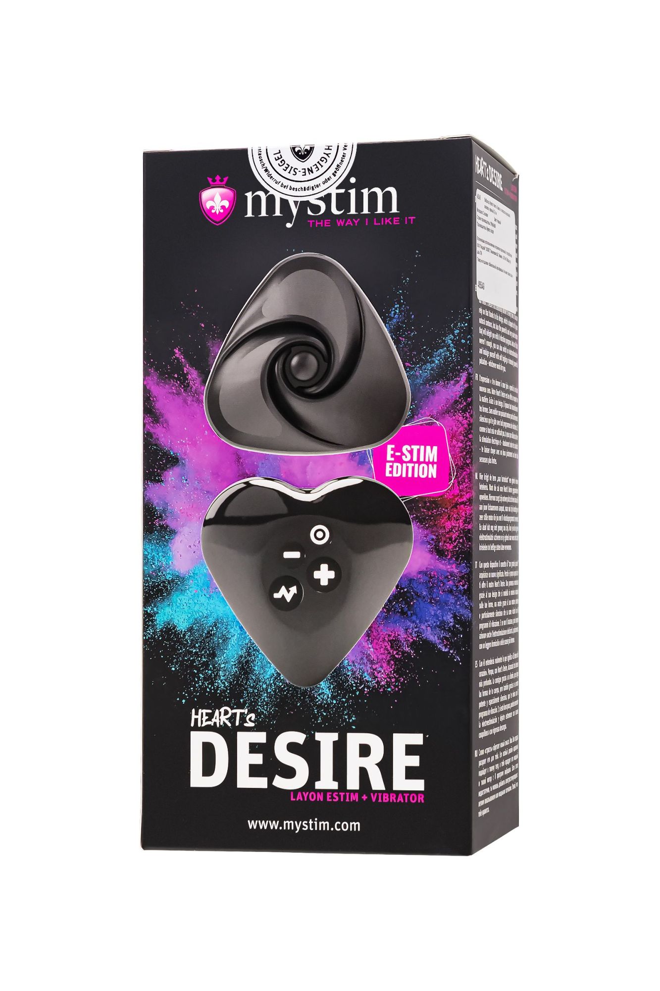вибратор mystim heart ́s desire с электростимуляцией, силикон, черный, 6,7 см в Севастополе