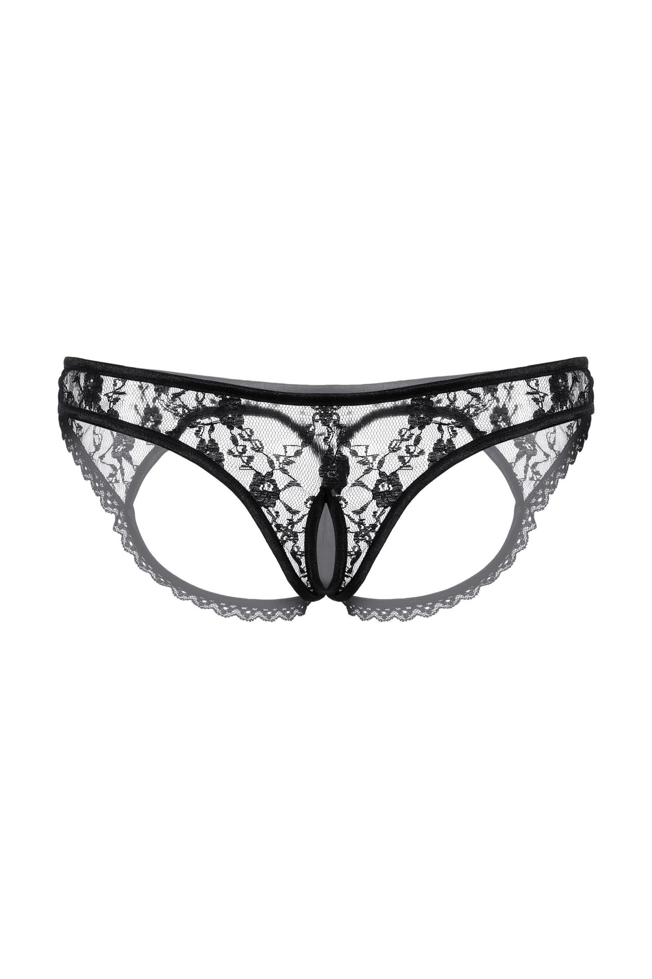 Эротическое трусики с открытыми ягодицами и вырезом softline collection, черный, m/l в Севастополе