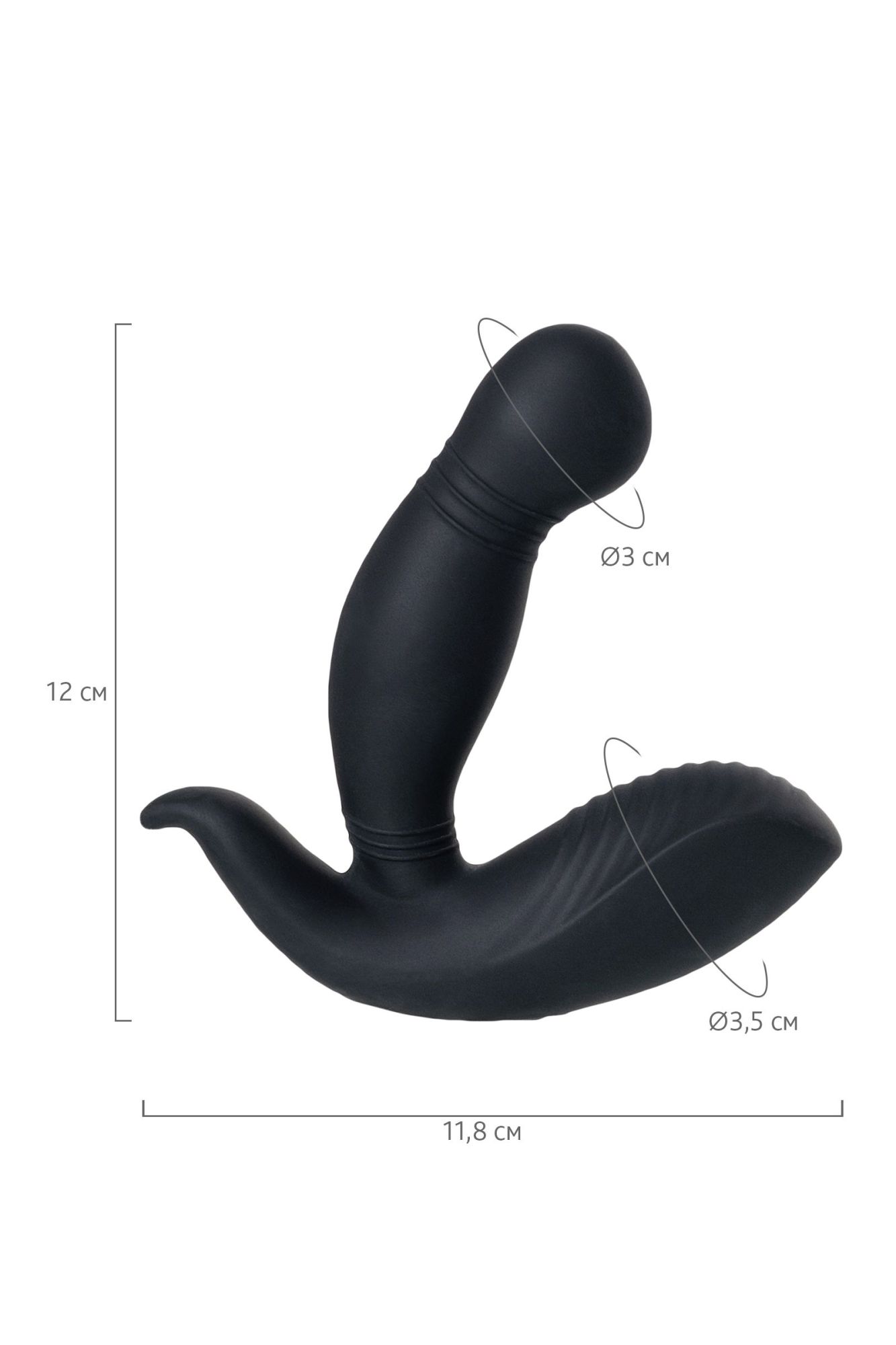 стимулятор простаты pppvibe 9 w motor, силикон, черный, 12 см в Севастополе
