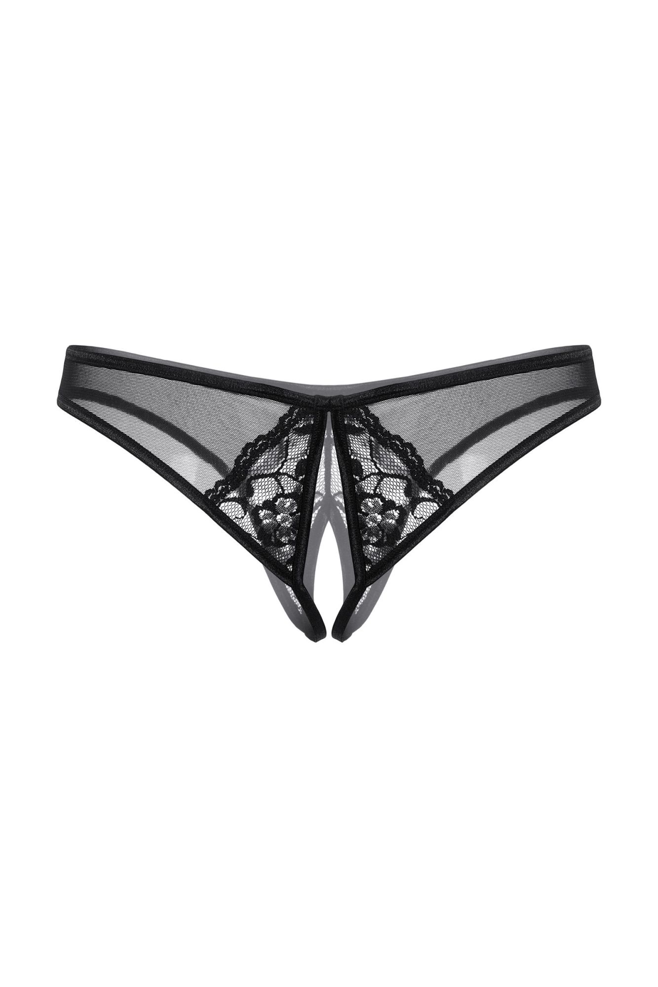 Эротическое трусики открытые с украшениями softline collection, черный, m/l в Севастополе