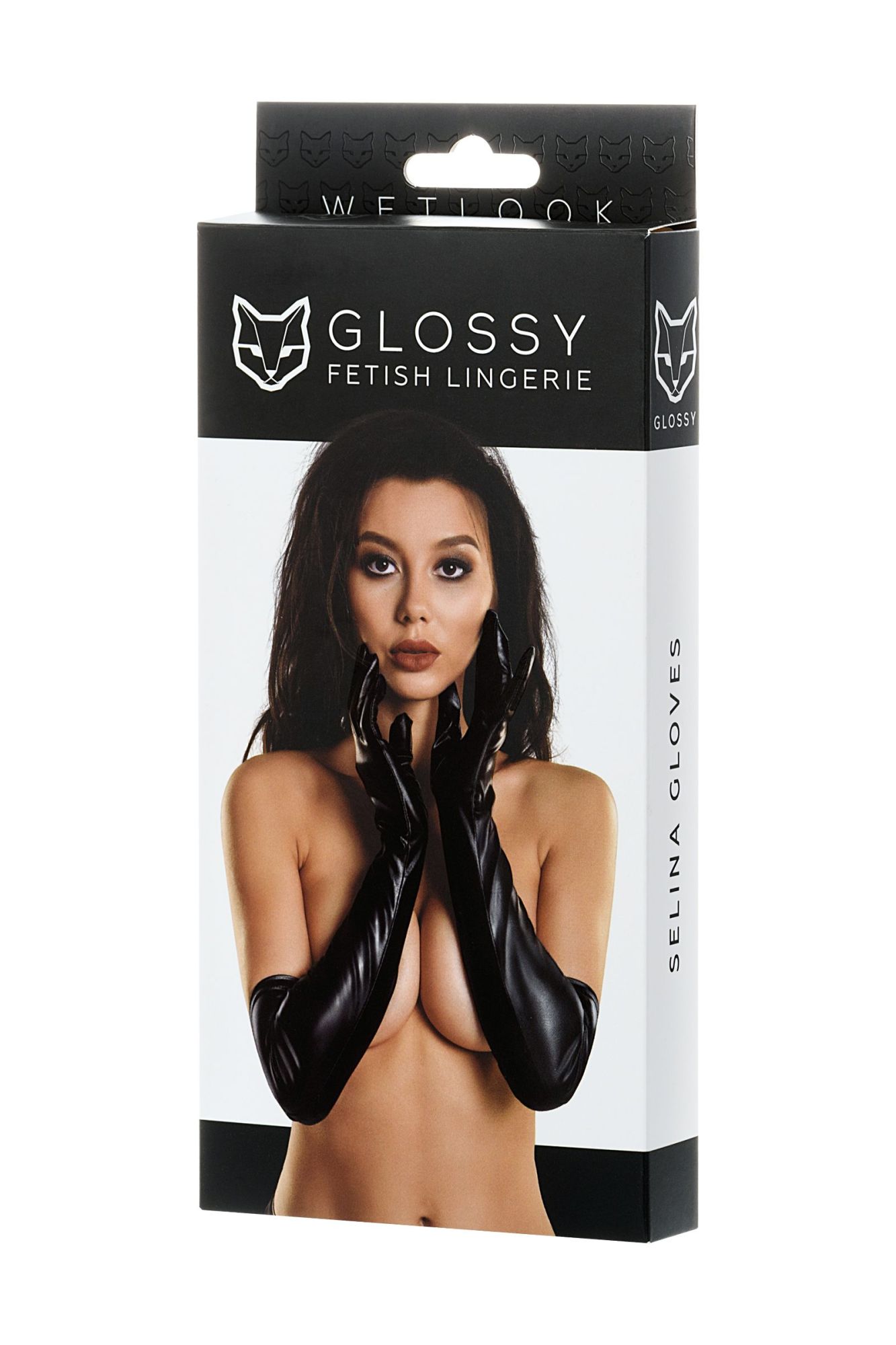 перчатки glossy selina из материала wetlook выше локтя, черный, m в Севастополе