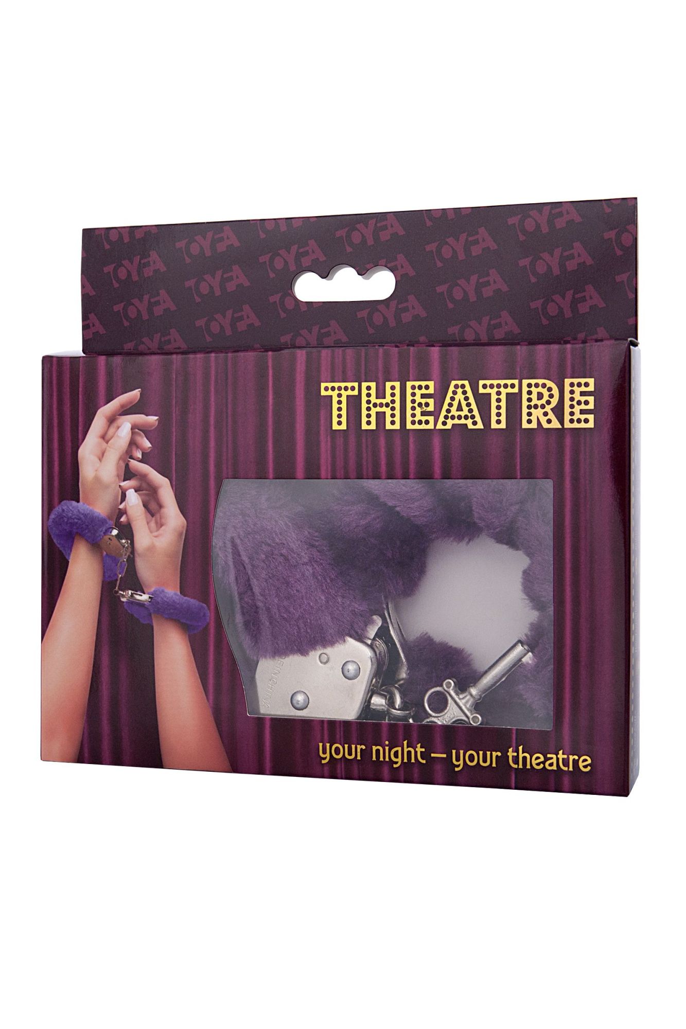наручники toyfa theatre, меховые, фиолетовые, 28 см в Севастополе