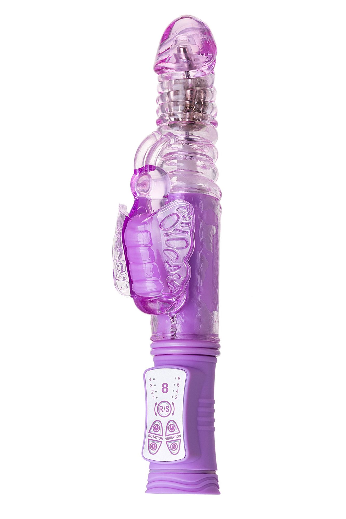 вибратор с клиторальным стимулятором toyfa a-toys serk high-tech fantasy, tpe, фиолетовый, 24,5 см в Севастополе