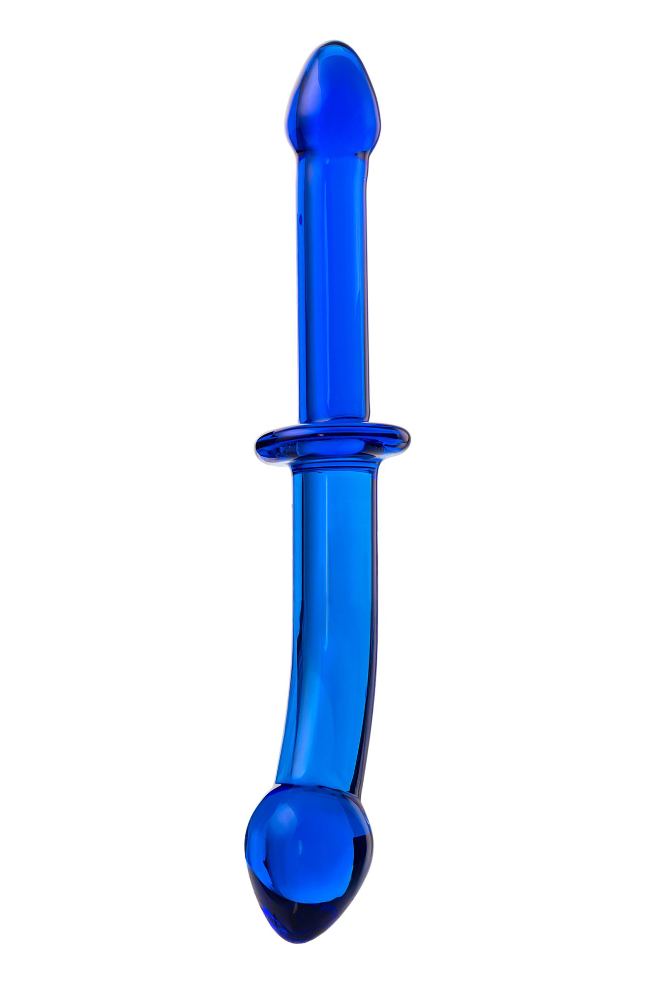 двусторонний фаллоимитатор sexus glass, стекло, синий, 25 см в Севастополе